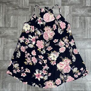 Billabong Navy Floral Flowy Dress Size XS